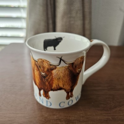 Schöne Dunoon Scottish Highlanders Cow Bone China Tasse Design von Richard Partis 