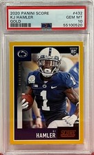 2020 Panini Score K J Hamler Gold #432 PSA Gem Mt 10 RC Penn St / Denver Broncos
