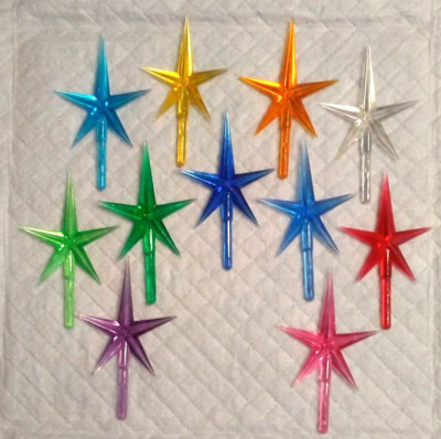 MEDIUM STARS Ceramic Christmas Tree 11 PACK MODERN  TOPPERS