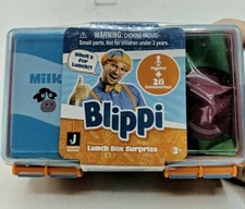 BLIPPI Lunch Box Surprise - ORANGE -1 Surprise Figure & 2 Accessories - New