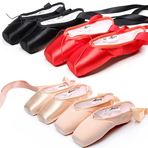 Mujeres Punta Punta Suela Suave Gimnasia Práctica Zapatos Zapatillas Baile Ballet Zapatos