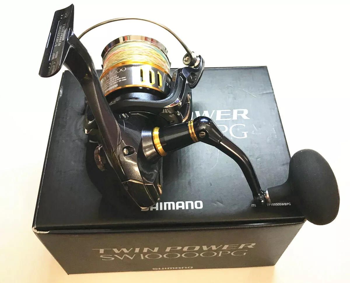 SHIMANO 15 Twin power SW10000PG Spinning reel - Used Free Shipping From USA