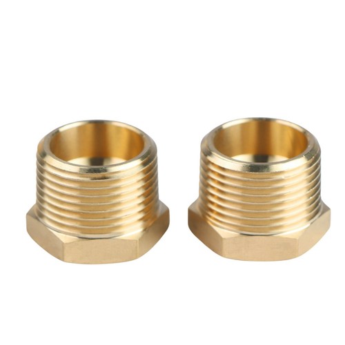 U.S. Solid Brass Fitting Hex Bushing NPT 3/4" Male x 3/8" Female, 2pcs