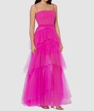 Betsy  Adam Women's Pink Mesh Corset Ball Gown Dress Size 2