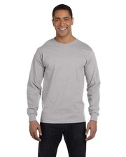 Hanes Men's 5.2 oz. ComfortSoft Cotton Long Sleeves Tag-Free T-Shirt 5286 S-3XL