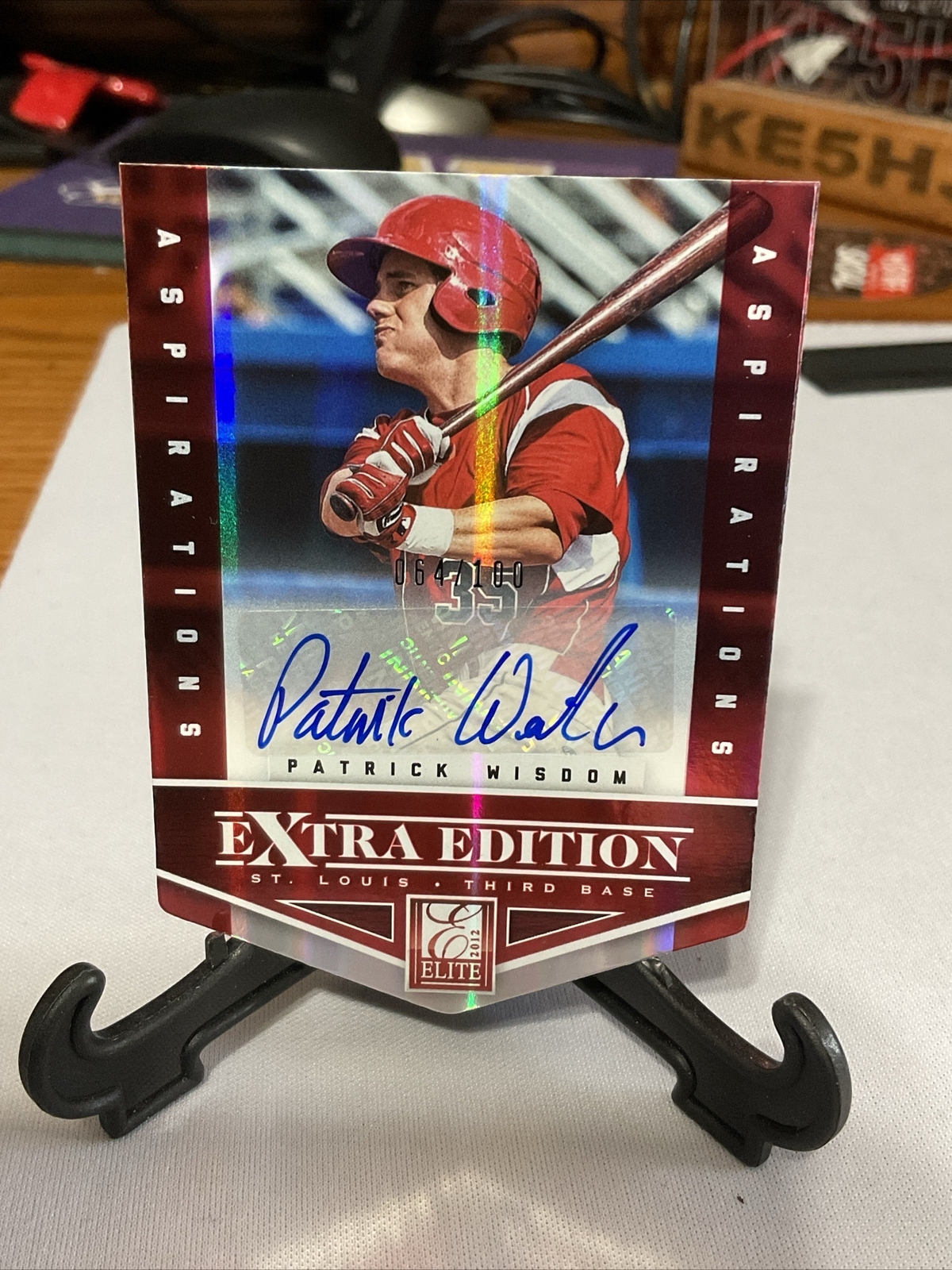 2012 Elite Extra Edition Aspirations Die-Cut Signatures /100 Patrick Wisdom Auto