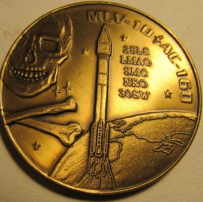 ATLAS AC-160 MLV-10 LAUNCH COIN AB ANTIQUE BRONZE VAFB 2 SLS NRO 30SW LMAO