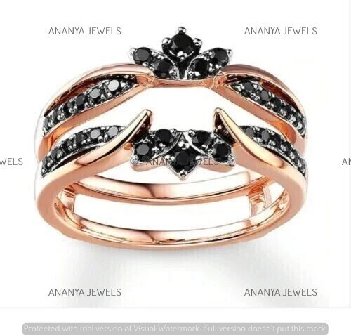 2 CT Round Cut Lab-Created Black Spinel Engagement Ring In 14k Rose Gold Plated - Image 3 of 4