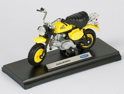 BLITZ VERSAND Honda Monkey gelb / yellow Motorrad Modell Welly 1:18 NEU & OVP 