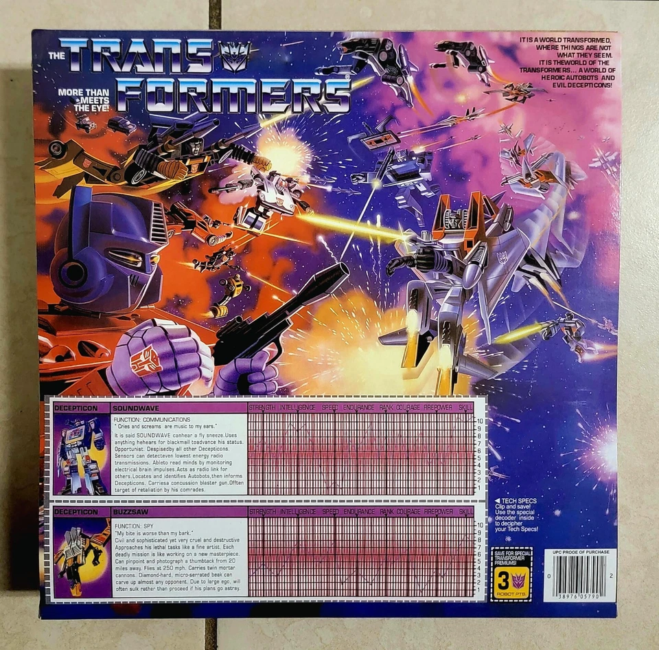 TRANSFORMERS G1 SOUNDWAVE & BUZZSAW US SELLER MISB RARE! DECEPTICON TOY ROBOT - Image 2 of 3