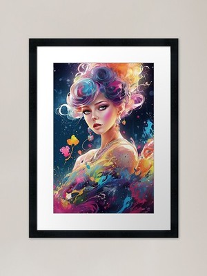 Color splash art. Portrait of a you gerahmtes Wandbild Poster Leinwanddruck Bild