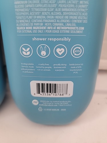 METHOD Lavaggio Corpo Uomo Ghiacciaio e Granito 18 Fl oz Lotto di 2 NUOVO - Foto 6 di 6