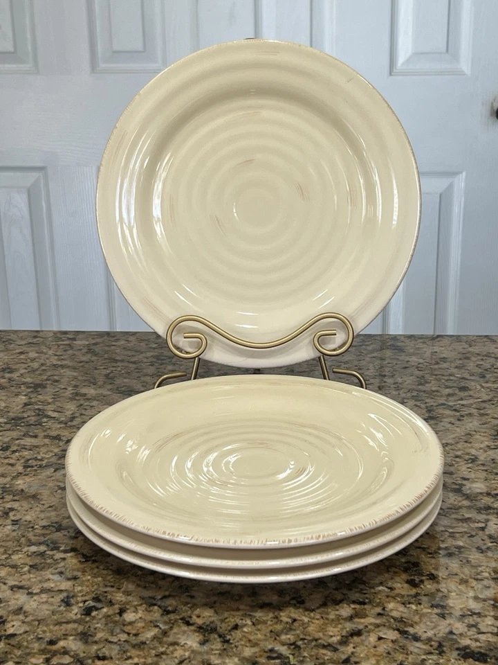 "Juego de 4 platos de cena Home By Target de gres CREMA ADRIATICA 11"" detalles marrones" Foto 2 de 4