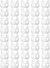 Cat Mask, Therian Masks White Cat Masks Blank DIY Halloween Mask Animal Half Fac