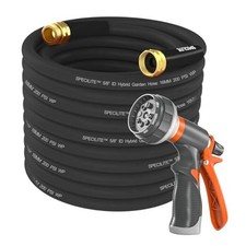 Garden Water Hose 50 ft x 5/8 in Heavy Duty, Flexible and 50FT Black 5/8  