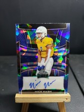 Nick Nash Auto2025 Leaf Metal Football Blue Crystals 7/8 autograph