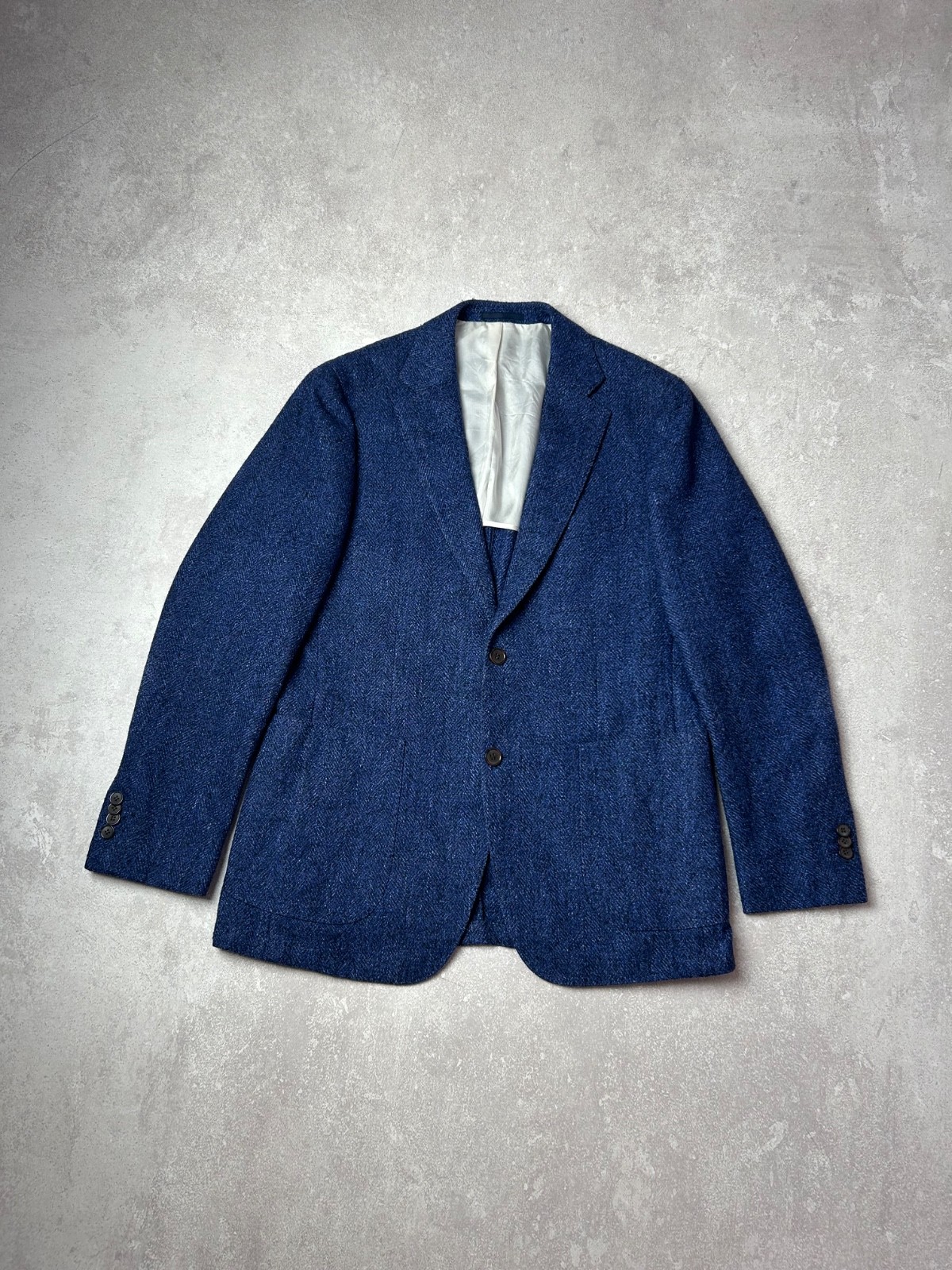 Suitsupply Havana HL Navy Blue Wool Silk Linen Blazer Sport Coat Size 52 / 42