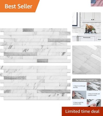 Realistic Faux Stone PVC Wall Tiles - Easy Peel & Stick Installation, 20 Sheets