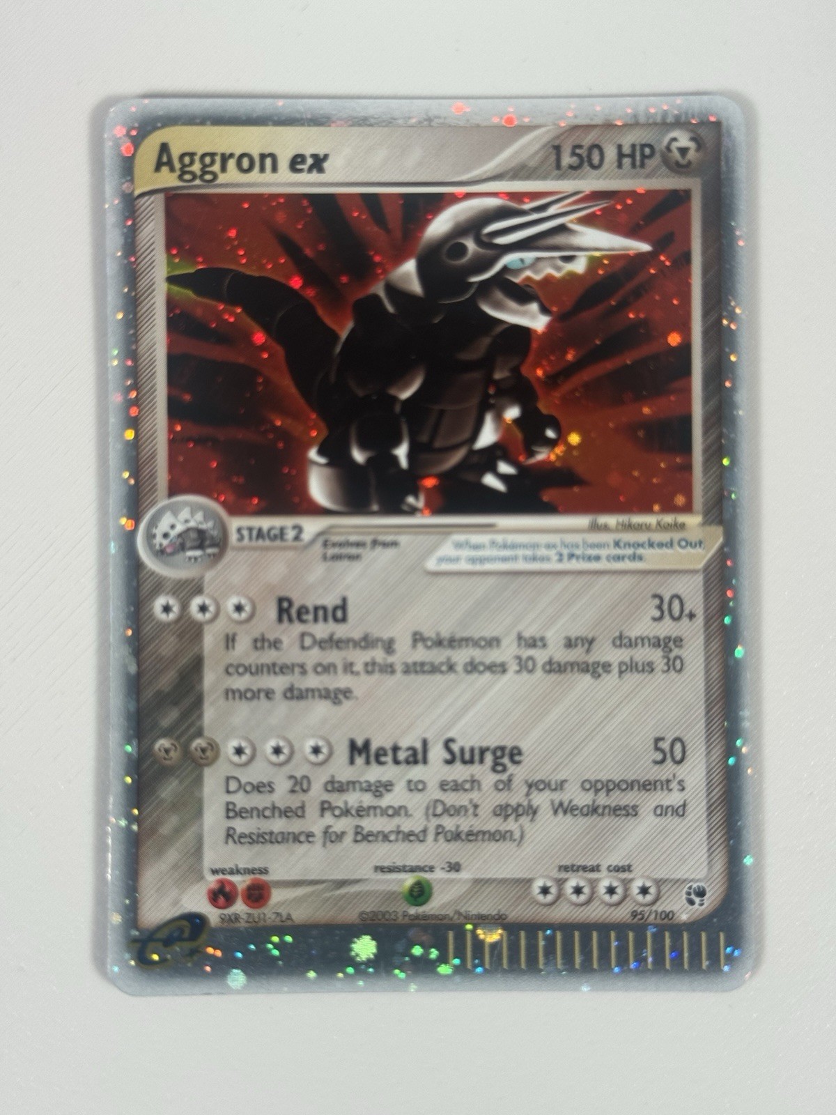 Pokemon TCG Aggron ex #95/100 150HP Holo Ultra Rare EX Sandstorm English