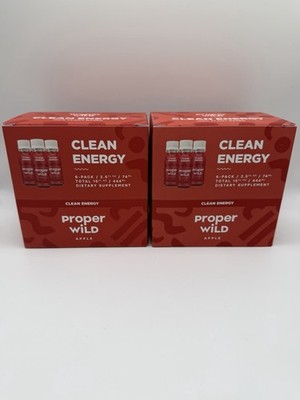 2 BOXES Of 6 Proper Wild Energy Shot Apple 2.5oz - Qty 12 Organic Vegan NEW