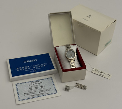 SEIKO Lukia SSQV092 Women s Watch JDM Solar Radio Titanium Gray Dial 1B35