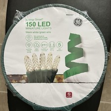 GE Energy Smart 150 Count Warm White Miniature LED Christmas String Lights NEW