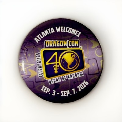 Dragon Con 2026 Commemorative Pin Atlanta Welcomes 40 Years of Fandom Badge