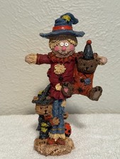 Scarecrow with Bears Figurine Harvest Halloween Fall Collectible Decoration