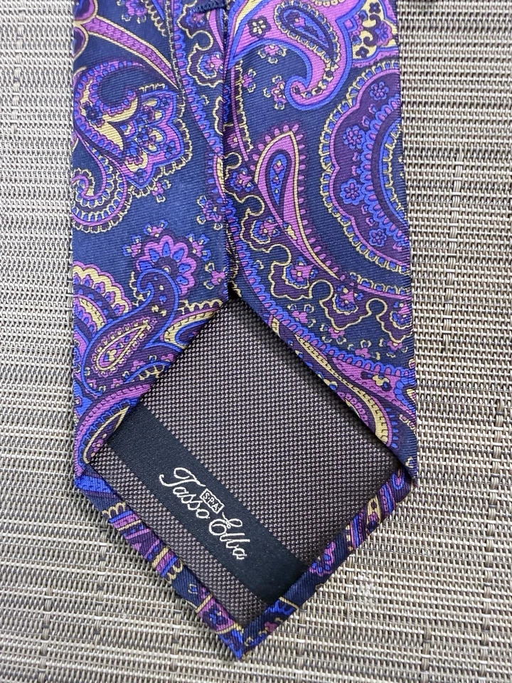 Tasso Elba мужской шелковый галстук «Berry» пейсли / совершенно новый с ярлыками - Изображение 3 из 4