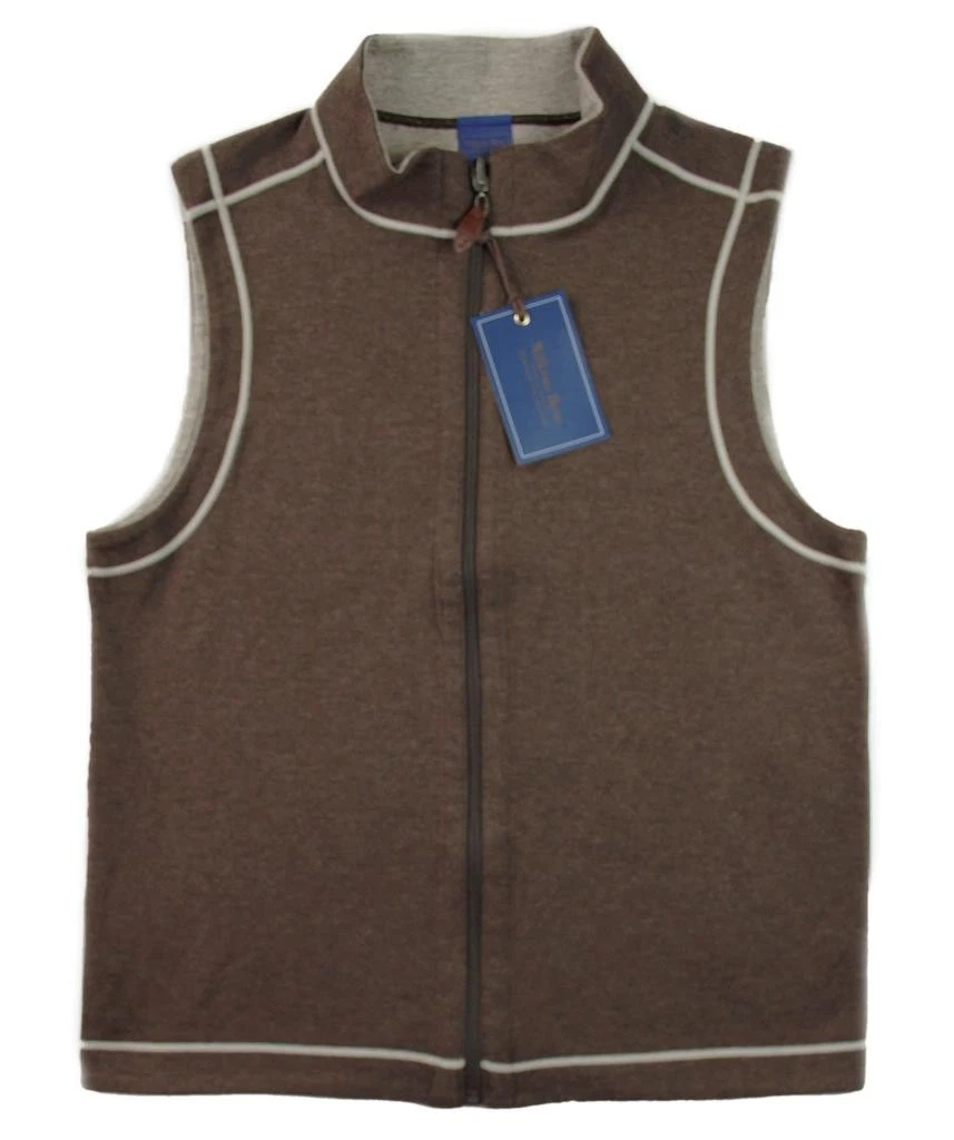 Wilkens Bros Mens Vest S Reversible Lightweight Full Zip Heather Brown Oatmeal
