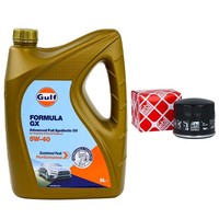 MotoröL Set Gulf Formula GX 5W-40 5 Liter + ÖLfilter FüR Dacia Nissan Renault