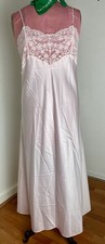 Vtg St Michael Slip L Negligee Nightie Pink Lace Lingerie Dress Wedding Made UK