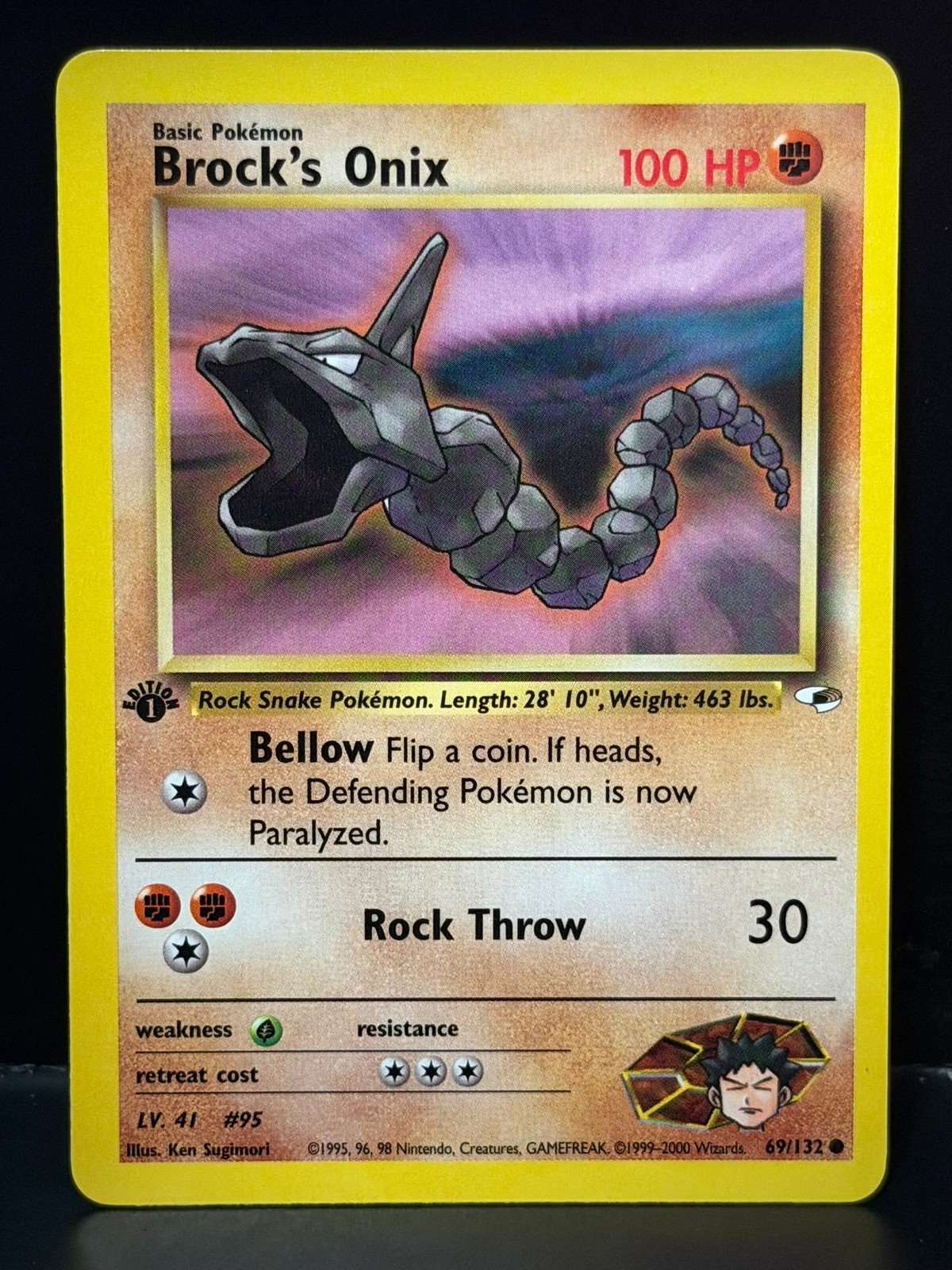 Brock's Onix (69) 069/132 1st Edition Gym Heroes Common