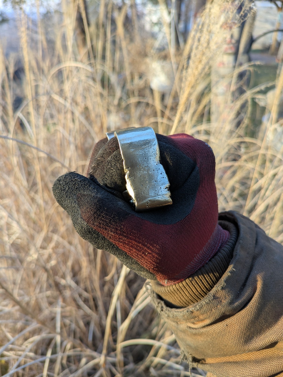 Brass Statement Ring Gold Rectangular Face Design… - image 6