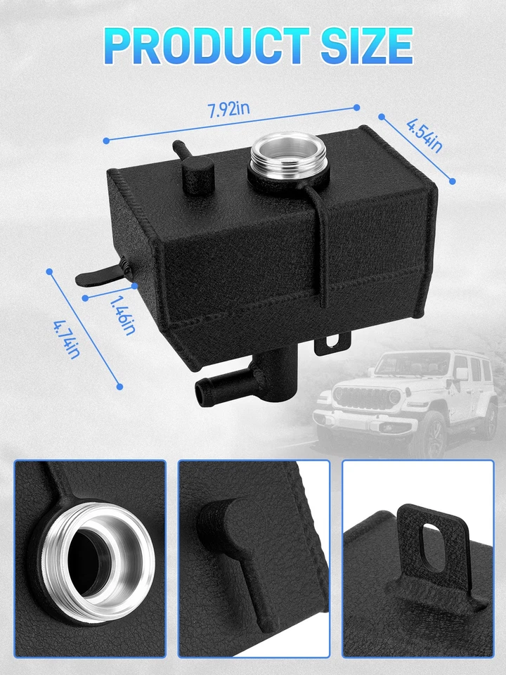 Aluminum Engine Coolant Reservoir 68364312AC For 2018-2024 Jeep Wrangler 2.0L - Image 2 of 4