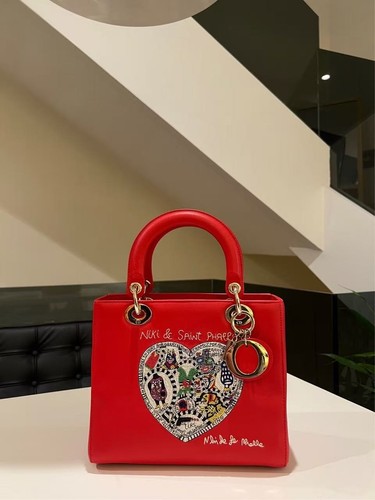 Dior Lady Dior Valentine Limited Edition Beaded Shoulder Strap Handbag