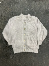 Belldini Angora Hair Cardigan Sweater Women’s Large VTG Beige Designer Button Up