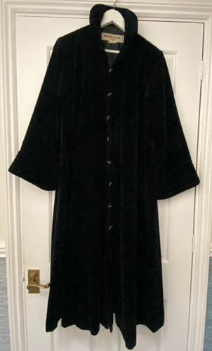 Yves Saint Laurent Rive Gauche, Vintage Yves Saint Laurent Rive Gauche Schwarz Samt Chinesischer Mantel Gr. 40