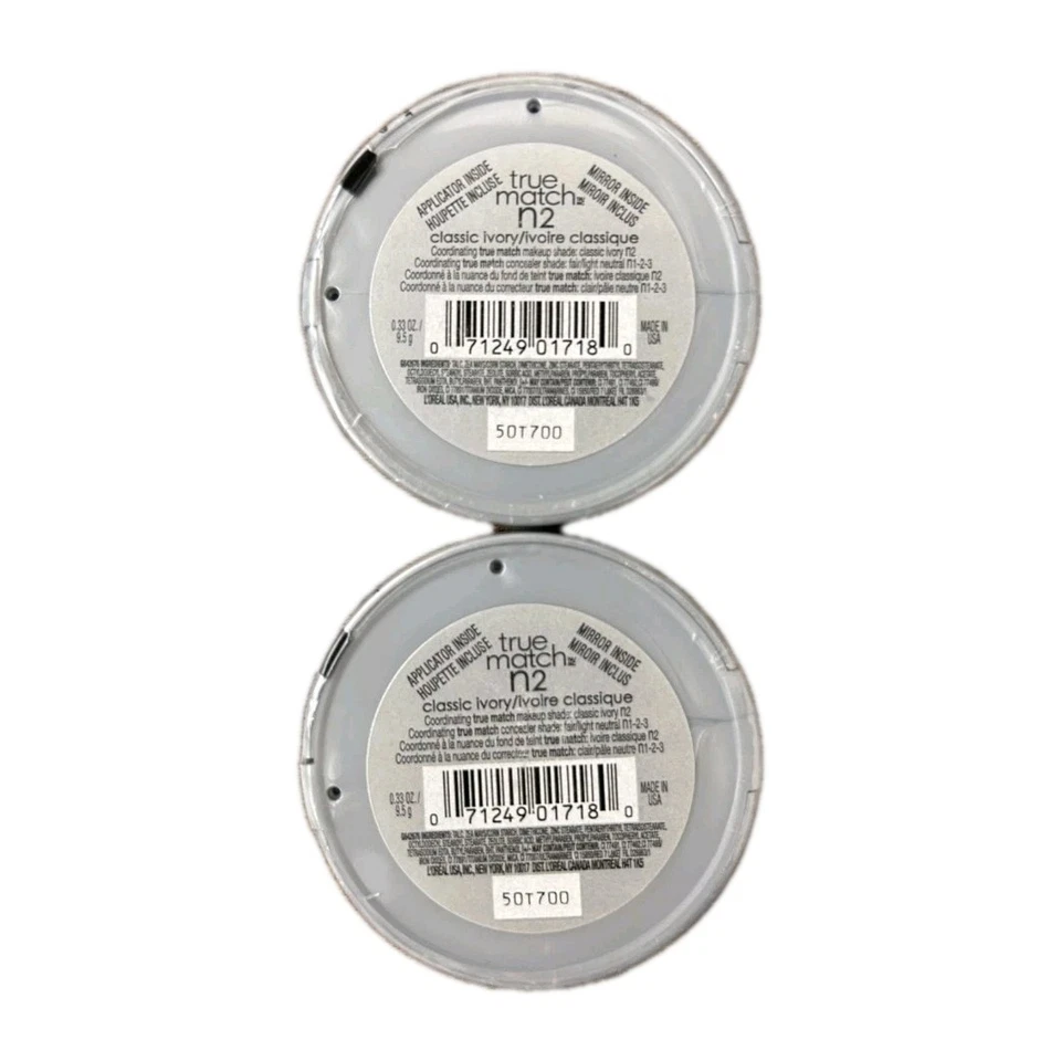2x L'Oreal True Match Super Blendable Powder N2 Classic Ivory Sealed - Image 2 of 3