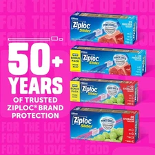 Ziploc Quart Food Storage Slider Bags 42ct Power Shield Durable Freezer