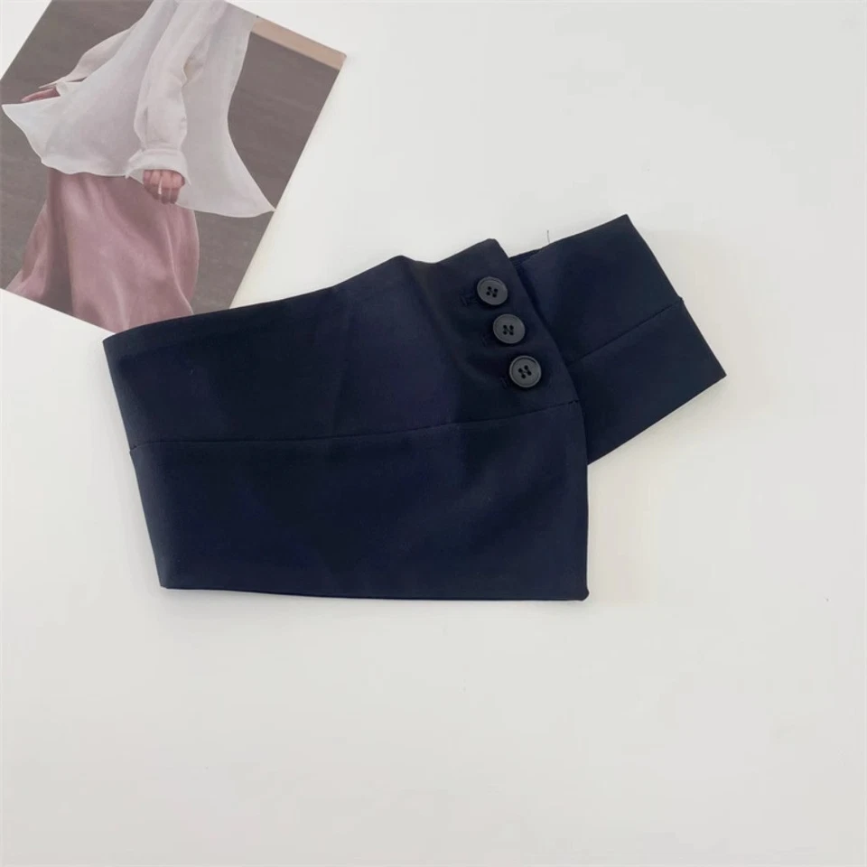 Schwarz Knöpfe Gürtel Korsett Bund Obi Punk Zubehör Breit Japanisch Halb Elastic - Bild 4 von 4