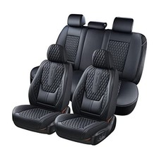 Car Seat Covers Full Set, Black Seat Covers for Car with FullSet A/Black