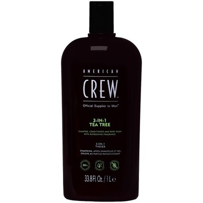 American Crew 3-in-1 Tea Tree Duschgel, Shampoo & Conditioner 1000ml