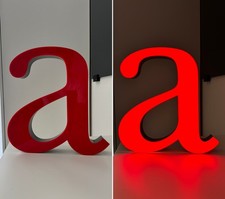 LED Buchstabe "a" 35cm rot Profil 6 Werbung Deko Vintage Leuchtreklame
