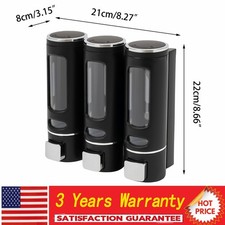 Modern Minimalist 3-Chamber Wall-Mounted Soap Dispenser for Liquids