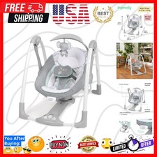 ConvertMe 2-in-1 Compact Portable Automatic Baby Swing  Infant Seat, Battery...