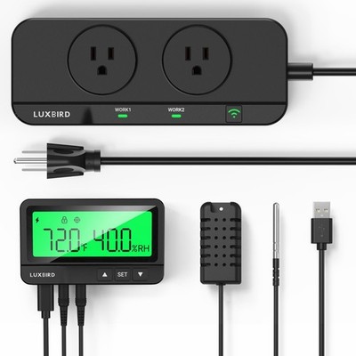 LUXBIRD WiFi Thermostat Temperature Humidity Controller Smart Humidistat Outlet