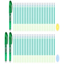 F&uuml;r 3er Pack 0,5mm l&ouml;schbare Gelstifte mit 50 Nachf&uuml;llern & 2 Radierern, gr&uuml;n