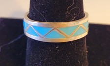 VTG, Silver 925 Band, Genuine Turquoise, Many sizes. See description.
