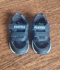 Nautica Light Up Flashing Sneakers Toddler Size 7 Black/ White Strap Shoes